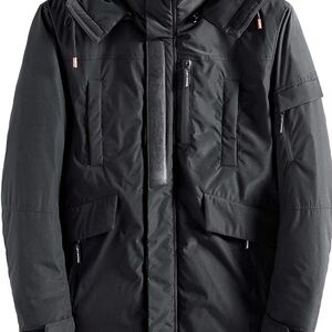 Men's Black Insulated Puffer Parka Jacket NWT